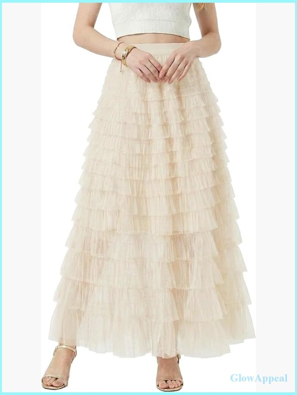 Long Maxi Tulle Skirt A Line Tiered Layered Ruffle Mesh Flowy Sheer Skirt